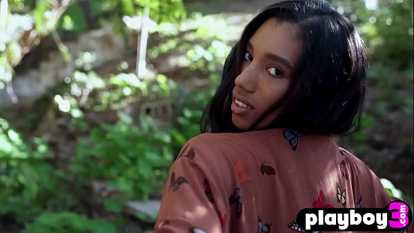 Huge natural tits black MILF Brookliynin hot_posing session for Playboy