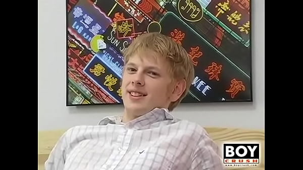 Hairy young gay strokes during interview 