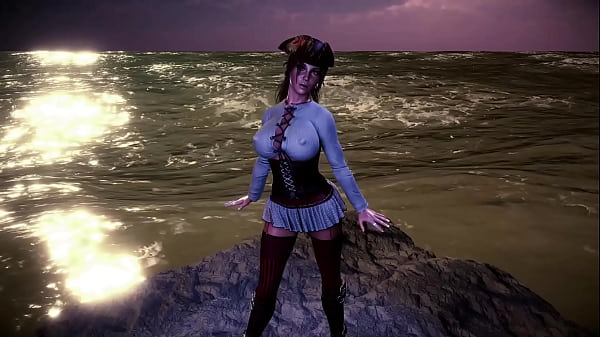 Leader Of Thieves Lara Croft Shows Her Tanned Body On The Seashore thumbnail