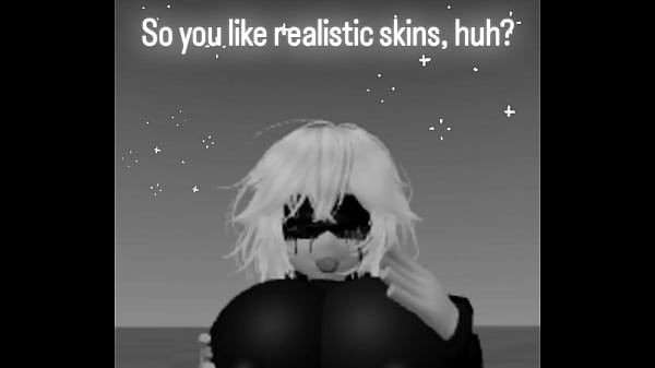 A girl avatar provocatively caressing giant breasts
