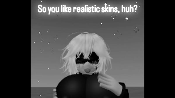 A girl avatar provocatively caressing giant breasts 