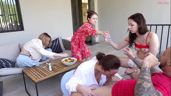 Backstage! Hey, I'm Too Horny, Suck My Cock! Teenagers Fuck A Slutty Milf In The Mouth Before An Outdoor Orgy! thumbnail