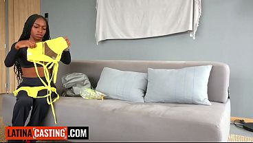 Fit black colombian babe pounded raw by hung american casting agent