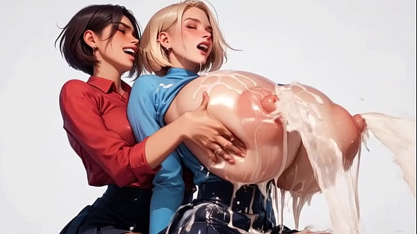 Play MP4 - two horny young AI secretaries milk each other's plump milk udders