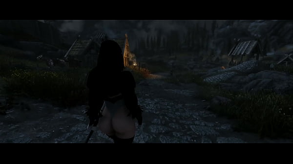 Busty skyrim mc walks nude in public 
