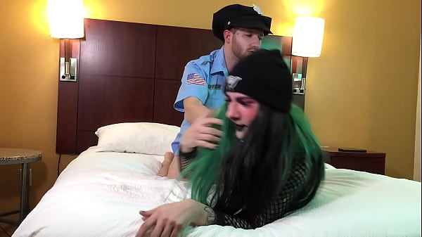 Police Officer Arresting and Fucking Hot Emo Tgirl 