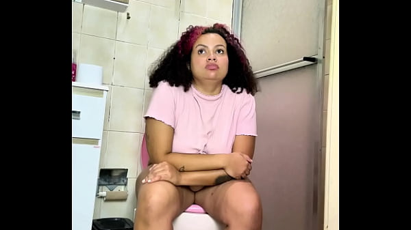 Chubby girl farting nonstop with belly pain and rushes to bathroom