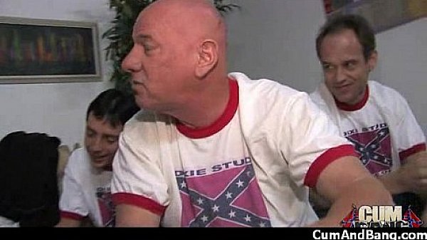 Ebony cumslut gets multi facial in gangbang 14