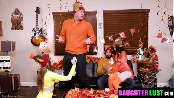 Stepdaddies and Stepdaughter Celebrating Together for Holidays - Daughterlust 
