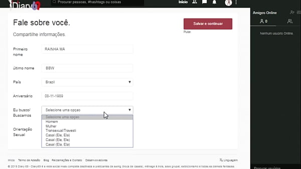 Tutorial de entrar rede social