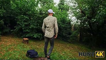 HUNT4K. Got her and fucked her in the forest 