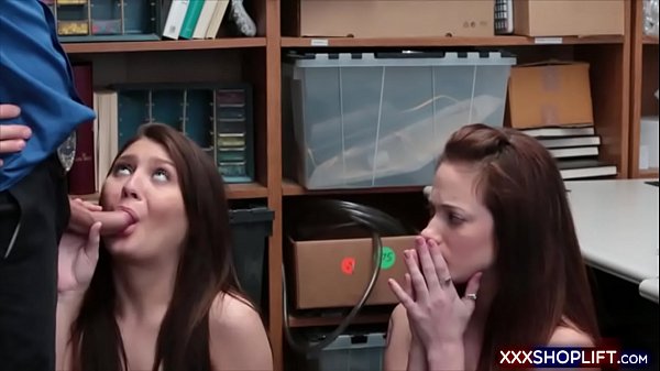 Two sexy teen shoplifter was caight in the act both females were brought into the back room for questioning and for a quick fuck