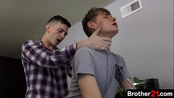 The sexy little boy sucks the brother&rsquo_s girthy cock before riding his dick