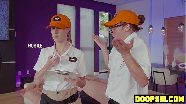 Play MP4 - Two horny technicians caught snooping and punished by busty MILF