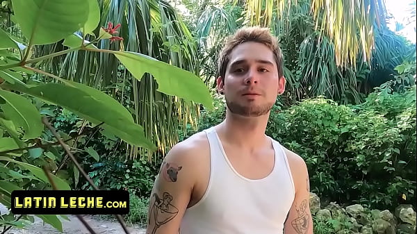 Play MP4 - Latin Leche - Lucky Stud Runs Accros Sexy Latin Machos Pleasuring Themselves On The Beach And Joins