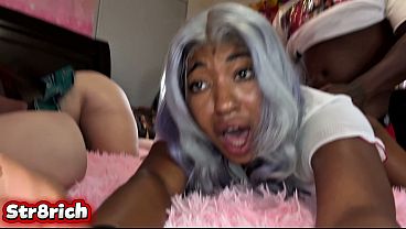 Threesome Str 8 rich meet two baddies and fuck them in the ass after school