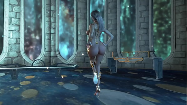 Shapely mature elf preacheress in transparent bodysuit performs ritual dance