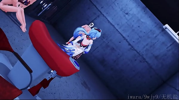 Two slaves enjoy being fucked by four girls