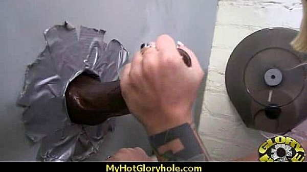 Ebony teen shows off her blowjob skills at gloryhole 22 