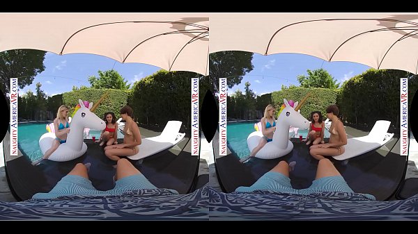 Teens have fun with step dad