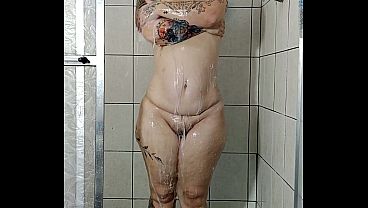 Curious Goddess - Taking A Shower, Showing The Soles Of Her Feet, Her Small Breasts, Her Hairy Pussy And Big Ass thumbnail