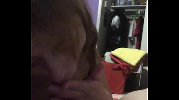 She swallows his whole cock and smiles doing it 