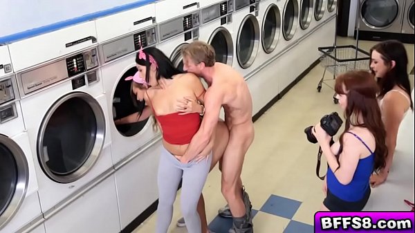 Play MP4 - Naughty babes hot group fuck at the laundry