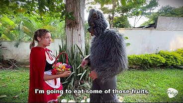 Little Red Riding Hood was lost in the woods and was made to suck cock by the big bad wolf
