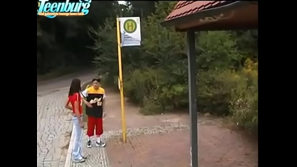 Guy fucksteen girl on bus stop