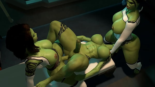Play MP4 - Threesome with Three Horny Shemale Space Orcs