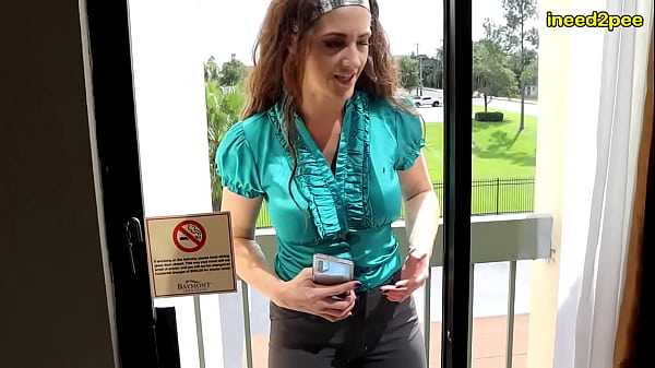 Terra Mizu Gets Locked Out On Balcony And Wets Her Tight Dress Pants thumbnail