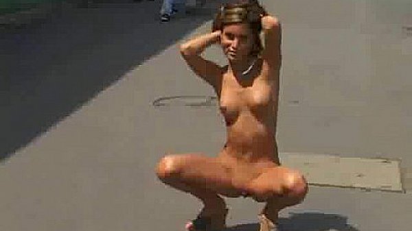 Tight Brunette Shows All in Public 