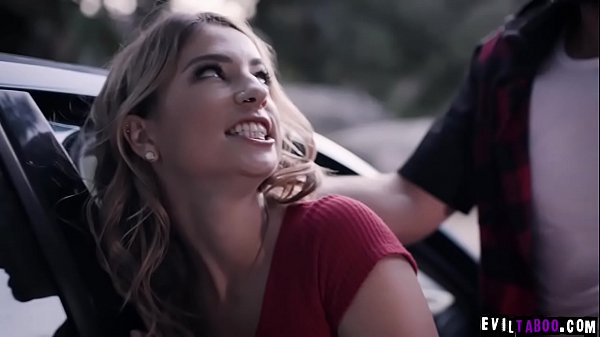 Kristen Scotts car_was broken in the middleof the_road anda stranger helped her and to fuck her teen pussy in return