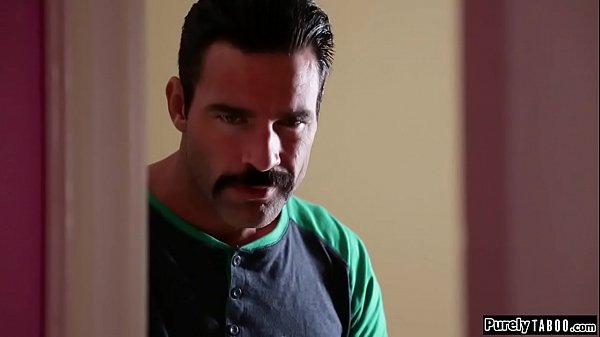 Stepdad is suspicious about his stepdaughters earnings and catches her during a camsession.He decides to join in and give her viewers what they want.They want to see her suck him off so he throatfucks her.He then licks her pussy before he fucks her 