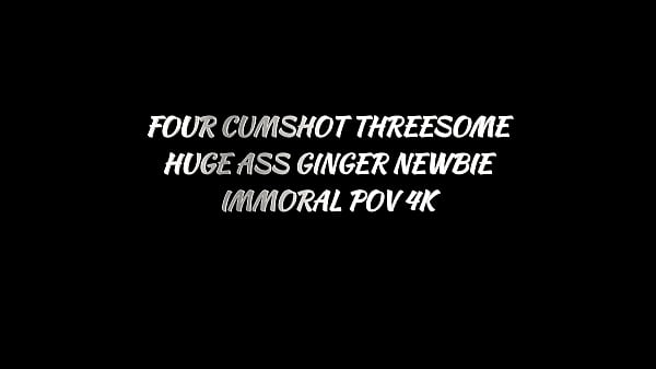 Nonton Four Cumshot Threesome For Giant Ass Ginger Newbie &ndash; Immoral Pov 4k thumbnail