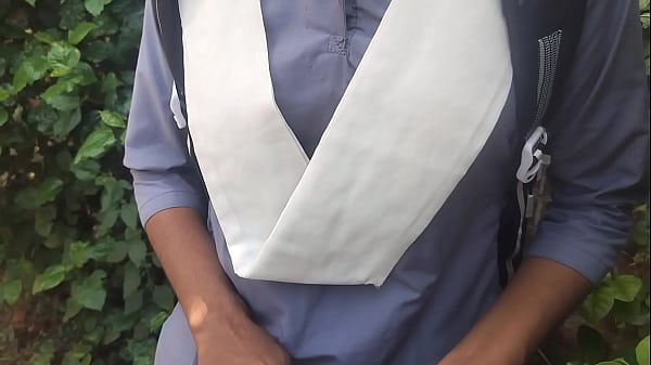 Indian college girl took to the forest and rubbed her tits then brought her home and fucked her 