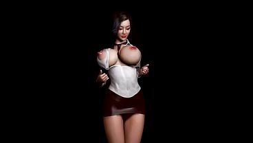 3D HQ Big tits Firm Tits Cowgirl riding POV Solo Asian chick wSound added