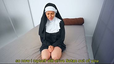 Naughty Nun Caught With Vibrator: Hard Pussy &amp_ Anal Exorcism Ends in Facial