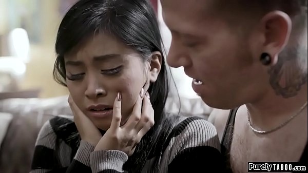 Asian teen when her bfs big comes in.He asks whats up and comforts her.He knows his her bf is a jerk and convinces her to get back at him by having sex with his .They kiss and shes lick before sucking his cock.He then fucks her hard 