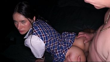 DILF man fills college girl'_s pussy with semen - Hardcore sex between DILF &_ College Girl