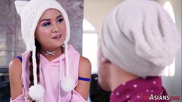 Small asian teen gets_face jizzedby big cock