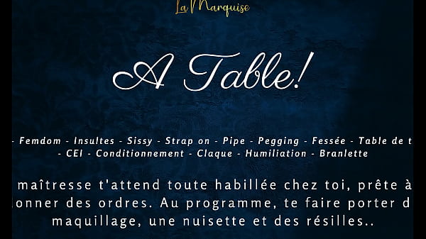 Play MP4 - A table&excl; - French audio femdom milking table sissy cei
