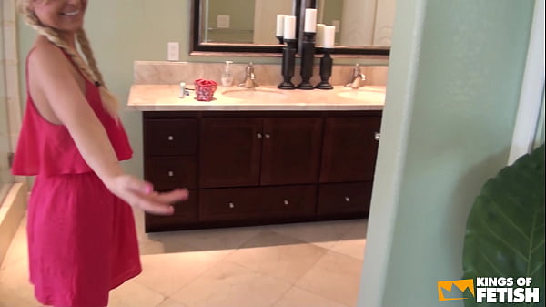 Handsome guy turns on the charm for a blonde teen 