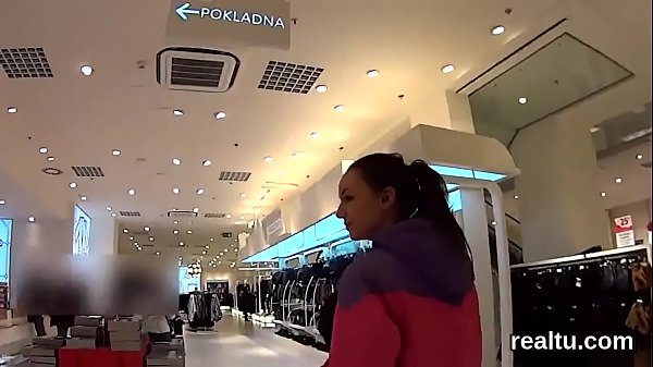 Beautiful czech teen is teased in the shopping centre and rode in pov