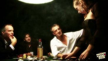 Nonton Hottie Gets Fucked Hard On The Poker Table By Horny Dudes thumbnail