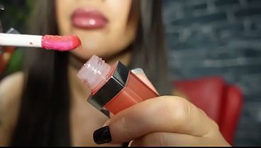 Lip gloss & latex boots joi &ndash; spit heels & goddess control