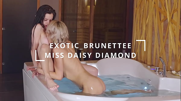 Wet and messy squirt lesbian sex in the jacuzzi in 4k 