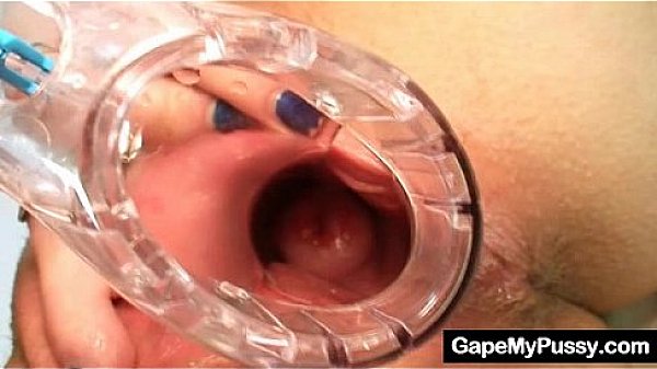 Filthy blonde Sam speculum pussy gape 