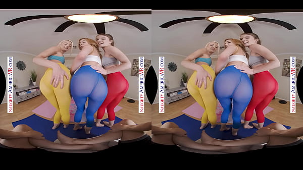 Naughty america hot yoga babes decide to tag team their instructor