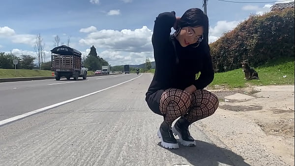 Pissing On The Highway Shemale Very Naughty Amazing thumbnail